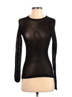 Lilith Women’s Black Sheer Long-Sleeve Top